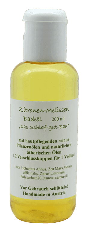 Badeöl Zitronenmelisse mit ätherischen Ölen
